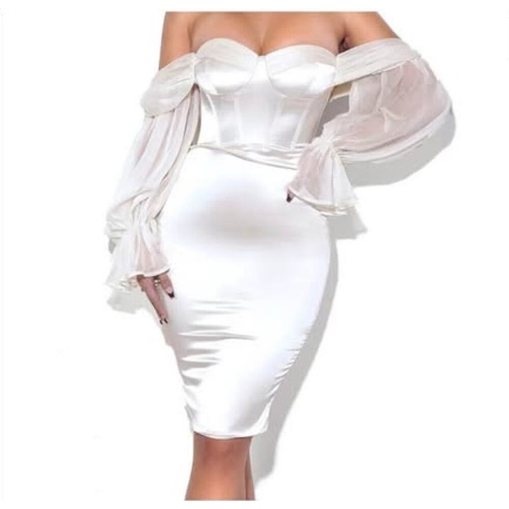 Elegant Off-Shoulder White Mini Dress